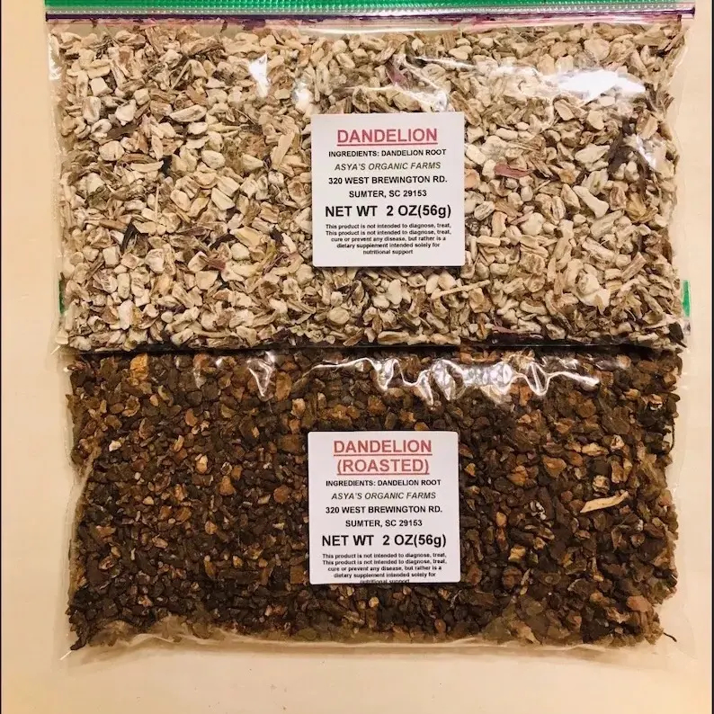 Organic Dandelion Root Tea 2oz Set - Herbal Beverage Organic Dandelion Root Tea 2oz Set - Herbal Beverage