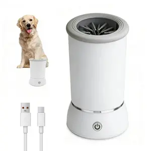 Automatic Electric Pet Paw Cleaner, Rechargeable Dog Cat Foot Washer Cup with Soft Silicone Brushes, Portable Muddy Paw Cleaner for Dogs Cats Grooming