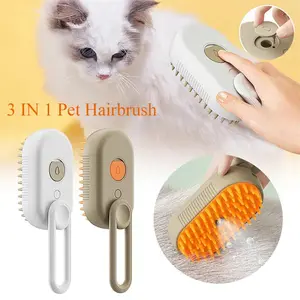 3-in-1 Pet Electric Steam Brush – Grooming, Massage & Hair Removal