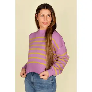 Lavender & Lime Striped Sweater