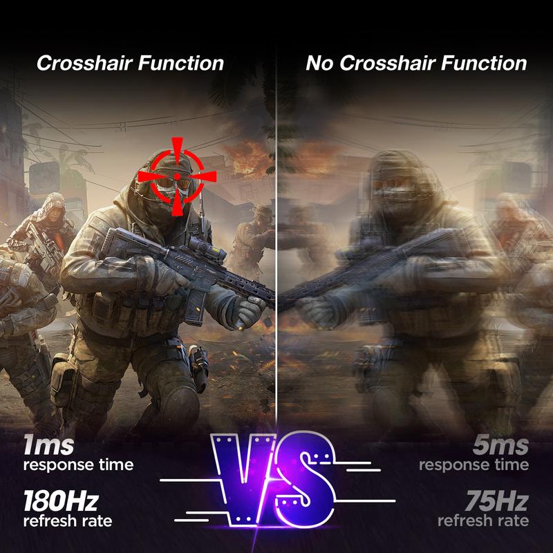 New 24" Curved Gaming Monitor, FHD 1080P, 180Hz Refresh Rate, 1ms Response, AMD FreeSync, Ultra-Slim Design, HDMI/DP, VESA Mountable #Black Friday