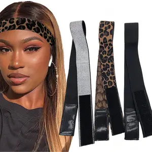 3-Pack Elastic Wig Bands, Adjustable Lace Front Wig No-Slip Band with Magic Buckle for Secure Fit