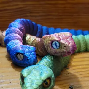 3d printed Articulated Snake with Glass Eyes figure by happyflexipet