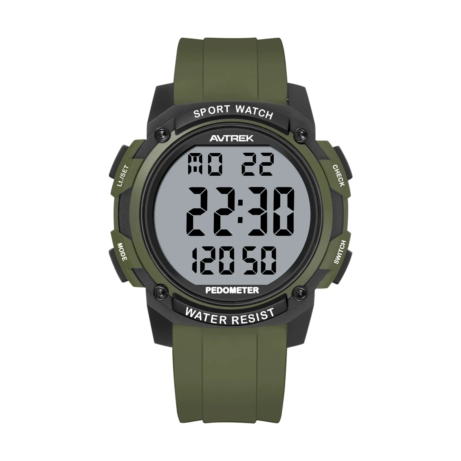AVTREK Pedometer Watch for Walking Steps and Miles Calories No Bluetooth/APP Needed 50M Waterproof Digital Step Counter Watch Sport Simple Fitness Tracker for Men