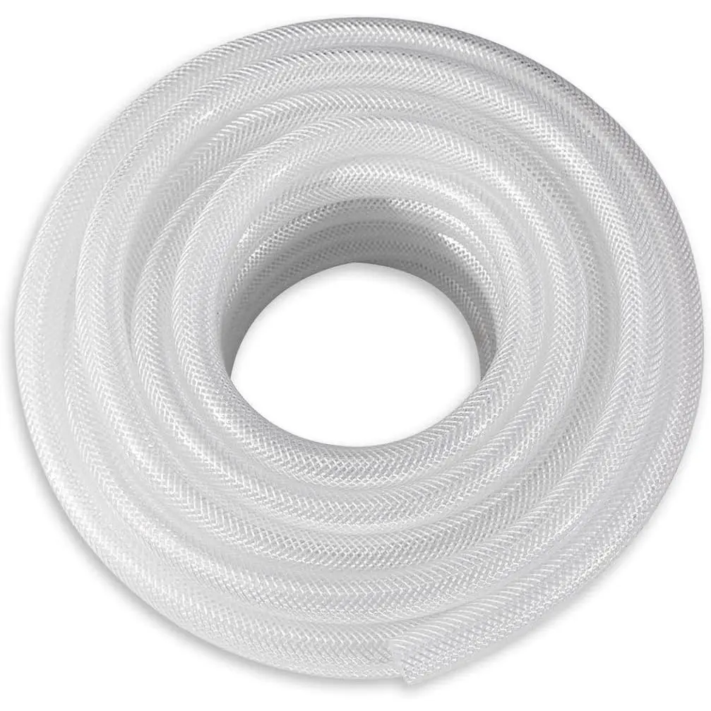 5/8" ID x 10 ft Heavy Duty Braided Clear Plastic Vinyl Tubing, Flexible High  Reinforced PVC Vinyl Tube Hose, ,