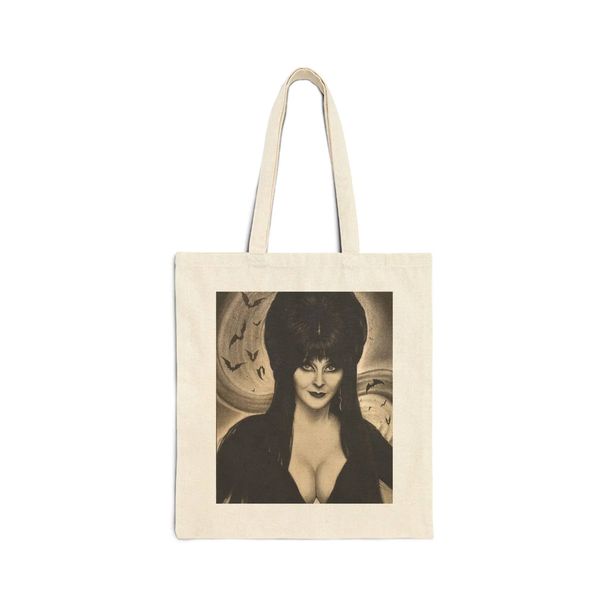 Elvira Portrait Tote Bag | Retro Horror Pinup Canvas Tote