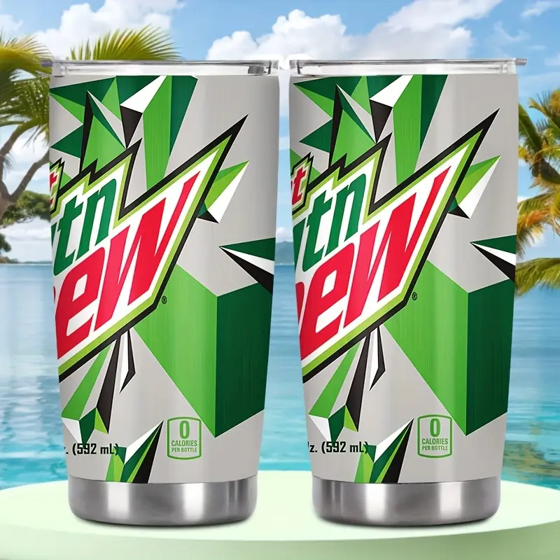 DEW 20oz car cup, reusable, perfect gift for parties, household items, suitable for all seasons, Holiday Gift, Travel Drinkware, Portable Cup, Seasonal Drinkware, Durable Cup, Highquality Material, Spillproof Cup, Drink Container, Gift Shoppers