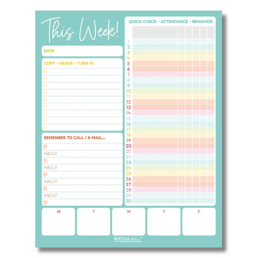 This Week in My Classroom – Weekly Planning Notepad