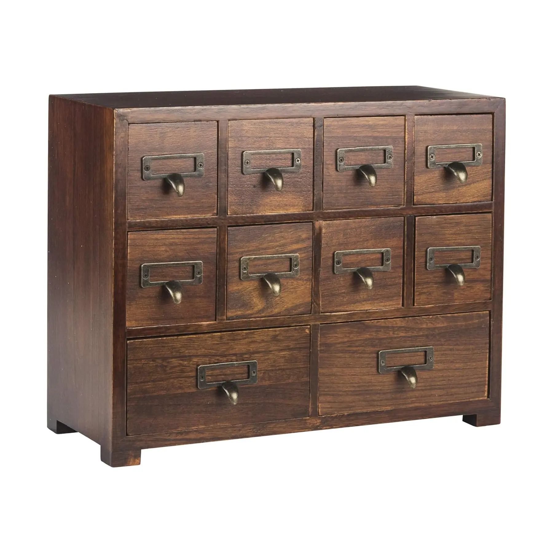 Solid Wood Traditional Apothecary Cabinet - Compact, Elegant Furniture with Retro Card Catalog Design, Multi-Use Decor & Tea Organizer for Modern Homes, Pre-Assembled Organization Solution Drawer Storage