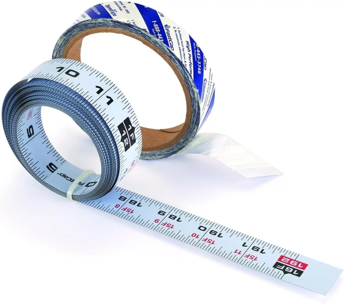 FastCap Peel & Stick Old Standby Standard Measuring Tape | 16' Length, 7/8" Width, Ideal for Layout & Cutting Stations, Perfect for Professionals and Home Improvement, 01057
