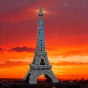 Eiffel Tower 3D Puzzle Building Blocks Decoration, Bookshelf Home Office Cabinet Decor, Party Living Room TV Stand Display Gift
