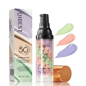 3PCS 3-in-1 Color Correcting Face Primer SPF 50 – Sunscreen Makeup Base, Oil Control, Hydrating, Pore Blurring Primer for Smooth Radiant-Looking Skin #SummerVibes