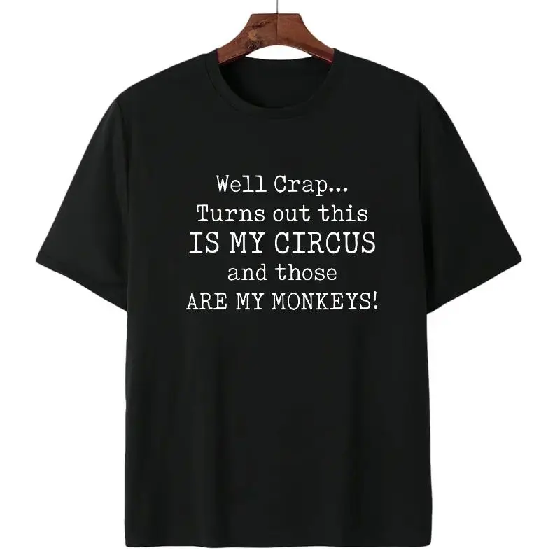 Men’s Comfortable Cotton T-Shirt Featuring Circus Monkeys Saying