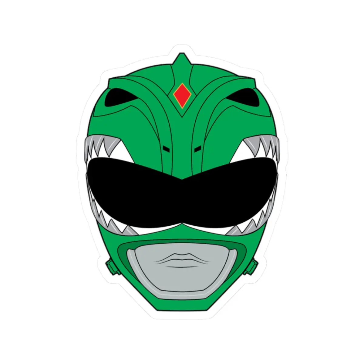 Green Ranger Helmet Stickers - Mighty Morphin Power Rangers Sticker, Decal, Laptop, Water Bottle,