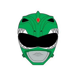 Green Ranger Helmet Stickers - Mighty Morphin Power Rangers Sticker, Decal, Laptop, Water Bottle,