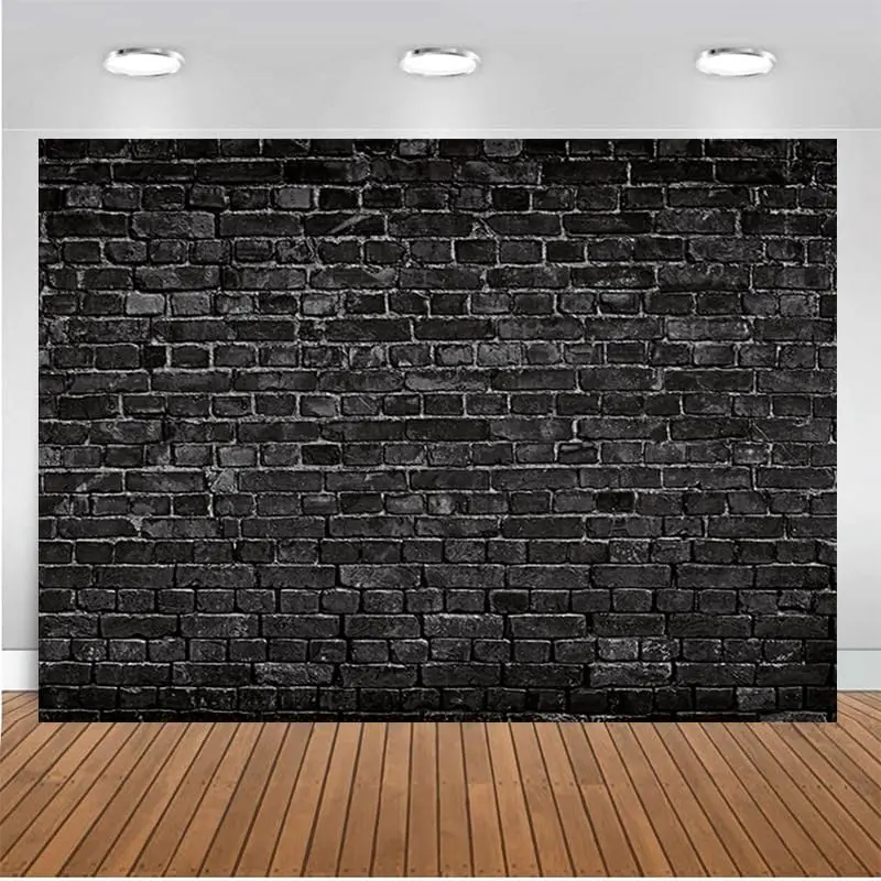 7x5FT Black Brick Photography Backdrop -  Shower, Birthday Party Decoration -   Photoshoot Prop