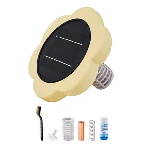 Solar Powered Pool Ionizer For Up To 45000 Gallons, Floating Automatic Water Cleaner And Purifier, Copper Anode System With Spring, Brush And Filter, Chlorine Free Water Treatment For Pools And Spas