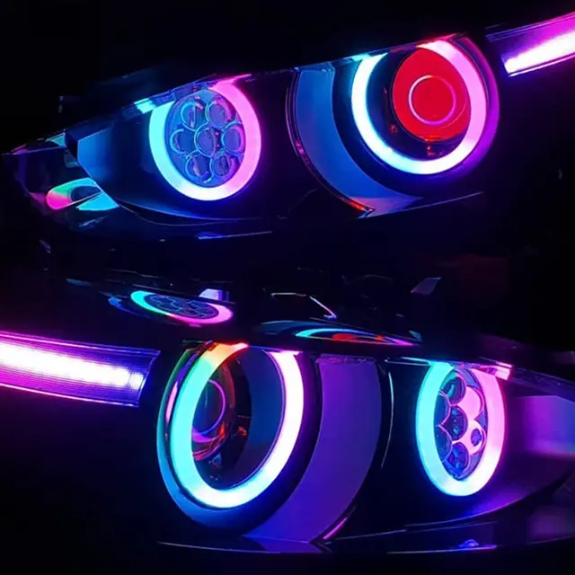 LED Gentle Light With Cotton Cover Rgbw Chasing Angel Eyes halo Rings 60mm 70mm 80mm 90mm 100mm 120mm