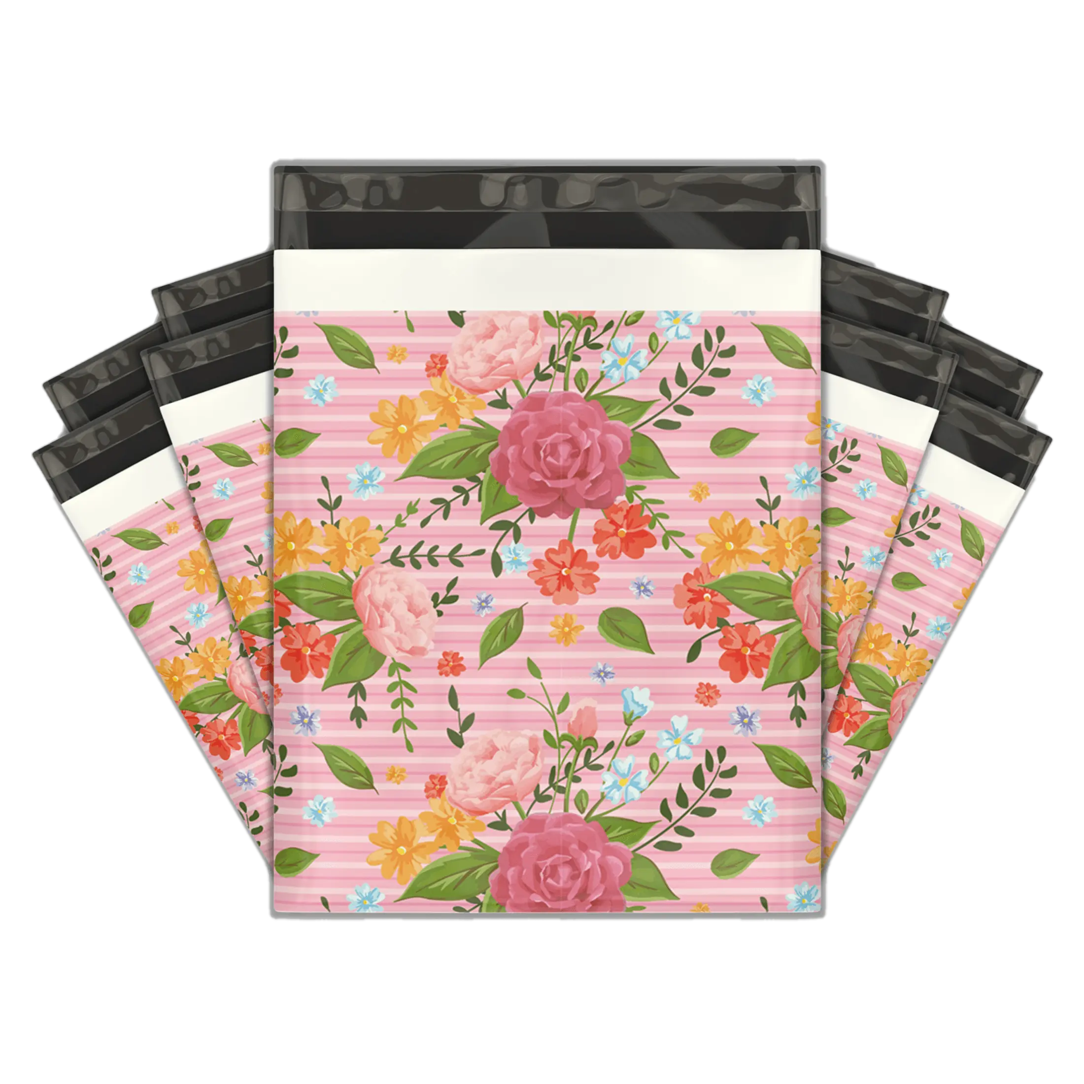 10x13 Oxo Biodegradable Floral Rose Poly Mailers – Shipping Bags for Small Business