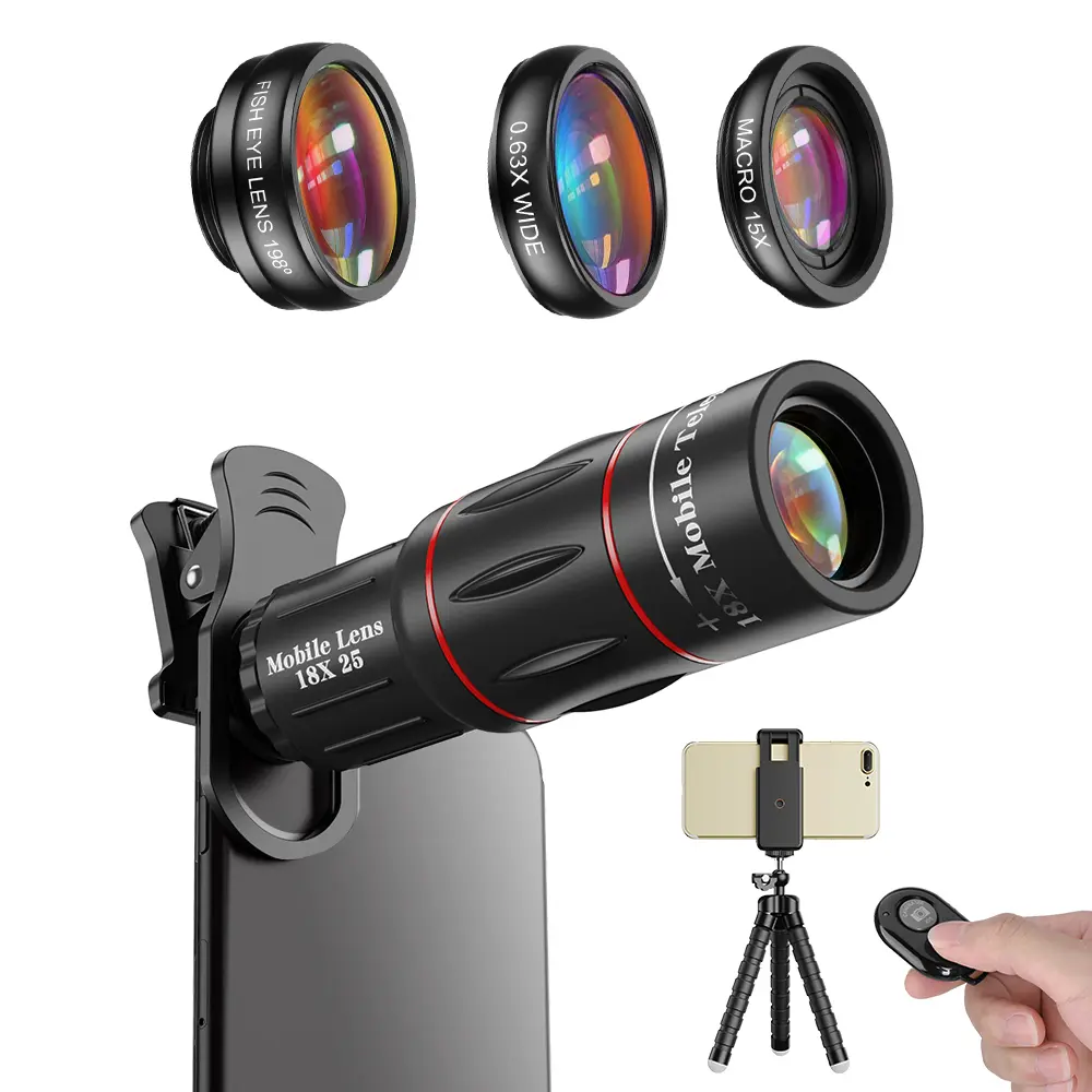APEXEL 18X Telephoto Lens, Hight Power Telephoto Phone Lens with Bluetooth Adapter Tripod, Mobile Cell Lens Attachment for Android & iPhone, Samsung and Most Smartphone