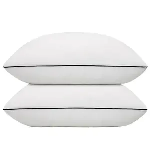 Vorouhals Hotel Collection Bed Pillows for Sleeping 2 Pack Standard Size Cooling Pillows Set of 2 for Back, Stomach or Side Sleepers, Super Soft Down Alternative Microfiber Filled Pillows