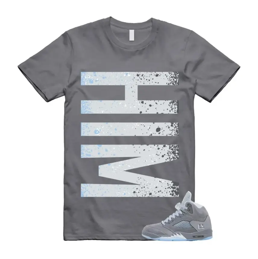 Wolf Grey 5 Shirt for Mem and Women, Wolf Grey Match Tee, Grey Sneaker Outfit Shirt, Minimal Streetwear Graphic T-Shirt