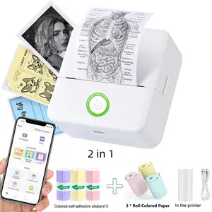 Mini Printer, Portable Wireless Pocket Printer for Phone Notes Stickers, Compatible with iOS & Android