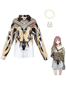 Light & Night Love Cosplay Set, Night Unsleeping Sleepwear T-Shirt, Couples Sexy Women's Casual Dress, All Seasons Fitted Solid Pattern