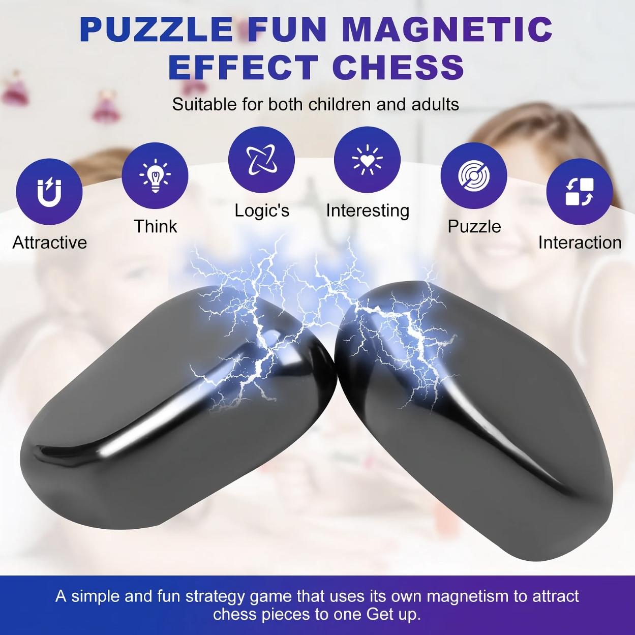 Magnetic Chess TikTok hit game great for kids & adults perfect for family game nights & get-togethers，cultivate children's concentration and logic.