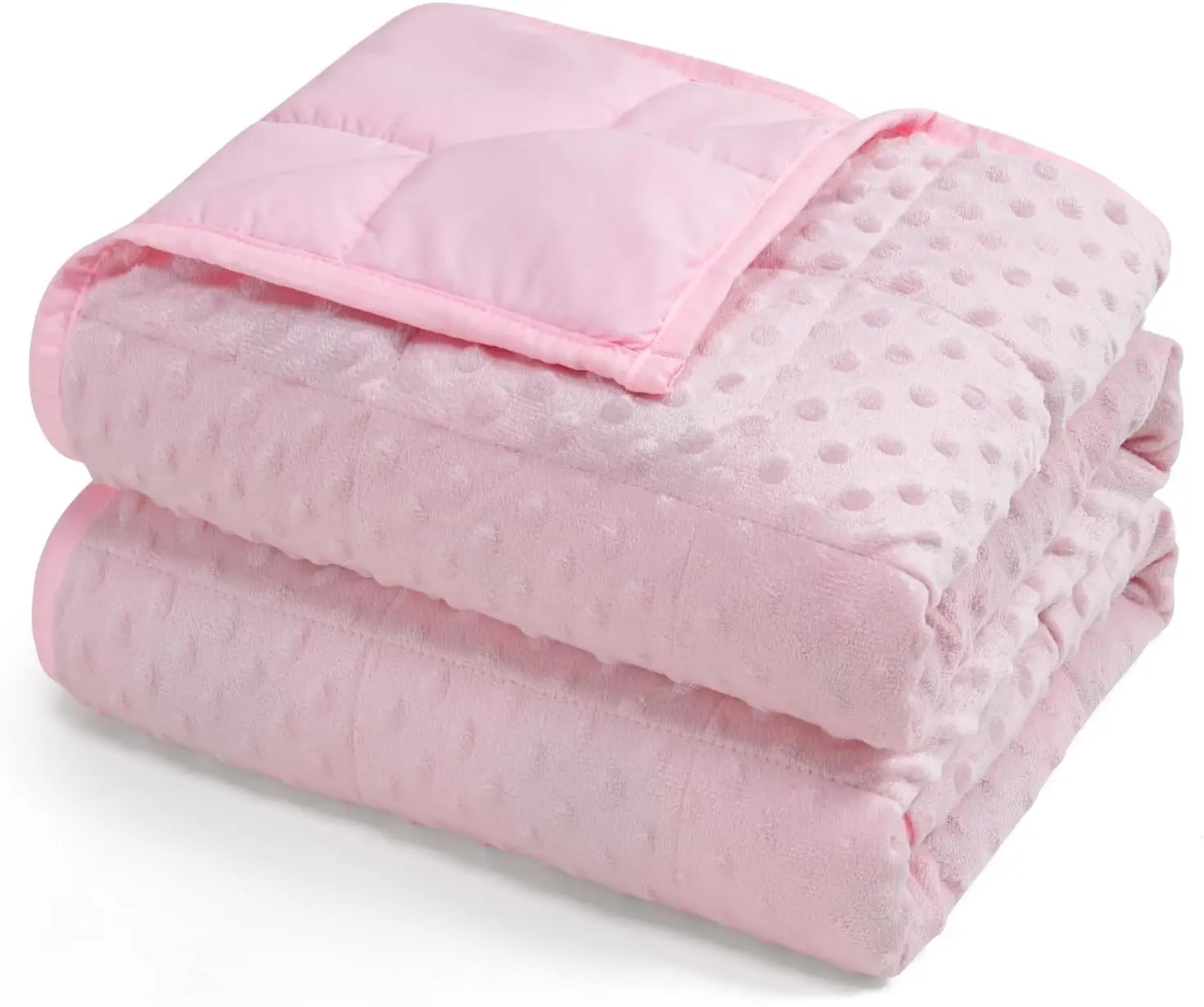 Weighted Blanket 20 lbs for Adults, Minky Dot Heavy Blankets, Microfiber Reversible Weighted Throw Blankets for All Seasons, Machine Washable, 60"x80"  Size, Pink