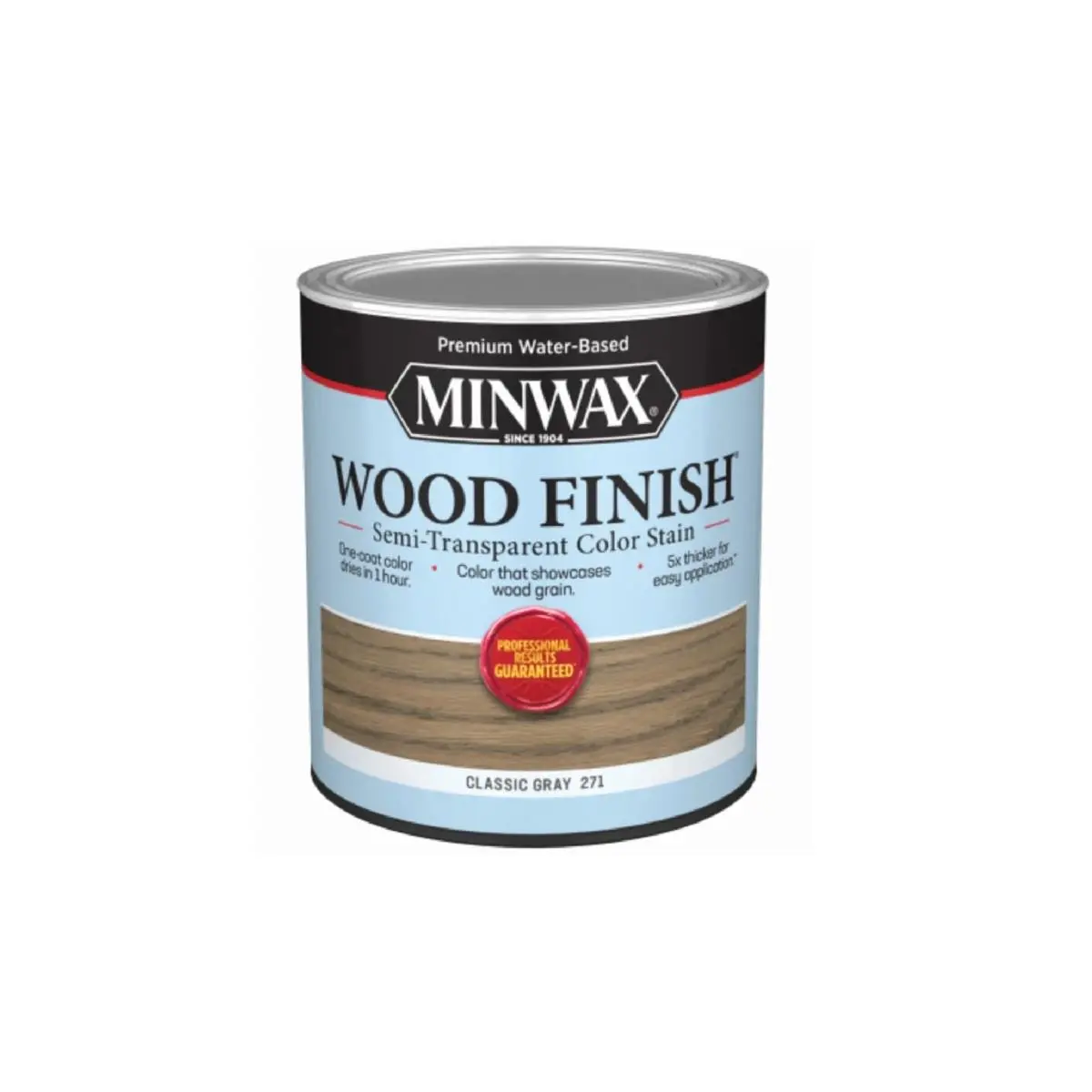 Minwax 1 Qt Size Water-Based Semi-Transparent Interior Gray Wood Finish Stain - 5x Thicker Than Penetrating Stains, Cleans Up With Soap And Water, Dries In 1 Hour, Low Odor, For Automotive & Motorcycle Paint Care