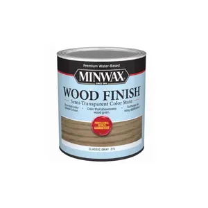 Minwax  1 qt. Water-Based Wood Finish Semi-Transparent Interior Stain, Gray