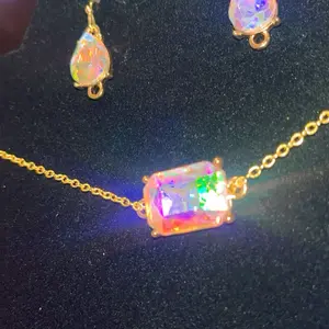 Rainbow Reflect Jewel Earrings & Necklace