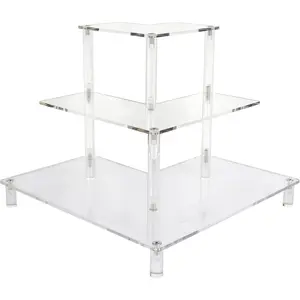 3 Tier Acrylic, Display Stand for Amiibo POP Figures, Corner Shelf for Living Room,, Home