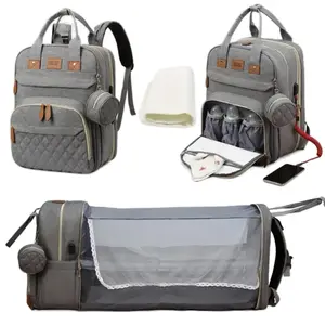 Large Capacity Convenient Diaper Bag with Baby Changing Station, Durable Design, Adjustable Straps, and Front Pocket