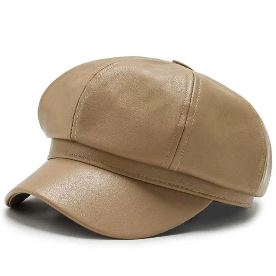 Octagonal Cotton Newsboy Cap for Adults, Stylish Breathable Painter Beret for Fall & Winter Outdoor Accessory