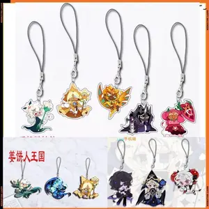 Cute Game Cookie Run Kingdom Chibis Keychains for Accessories Bag Shadow Milk Pure Vanilla Cookie Keyrings Jewelry Fans Gifts