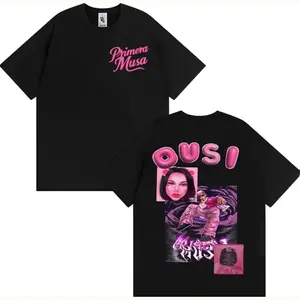 Omar Courtz "Primera Musa" 2025 Album Cover T-Shirt, Latin Trap & Reggaeton Graphic Tee, Unisex Fan for Music Lovers, 100% Cotton Oversized Harajuku Streetwear. 