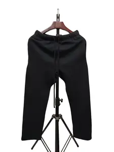 Uncuffed Men's Sweatpants Black Joggers Relaxed Oversized  Design Unisex Athletic Casua Lounge Pants with Pockets, Soft Fleece Home Pants with Drawstring