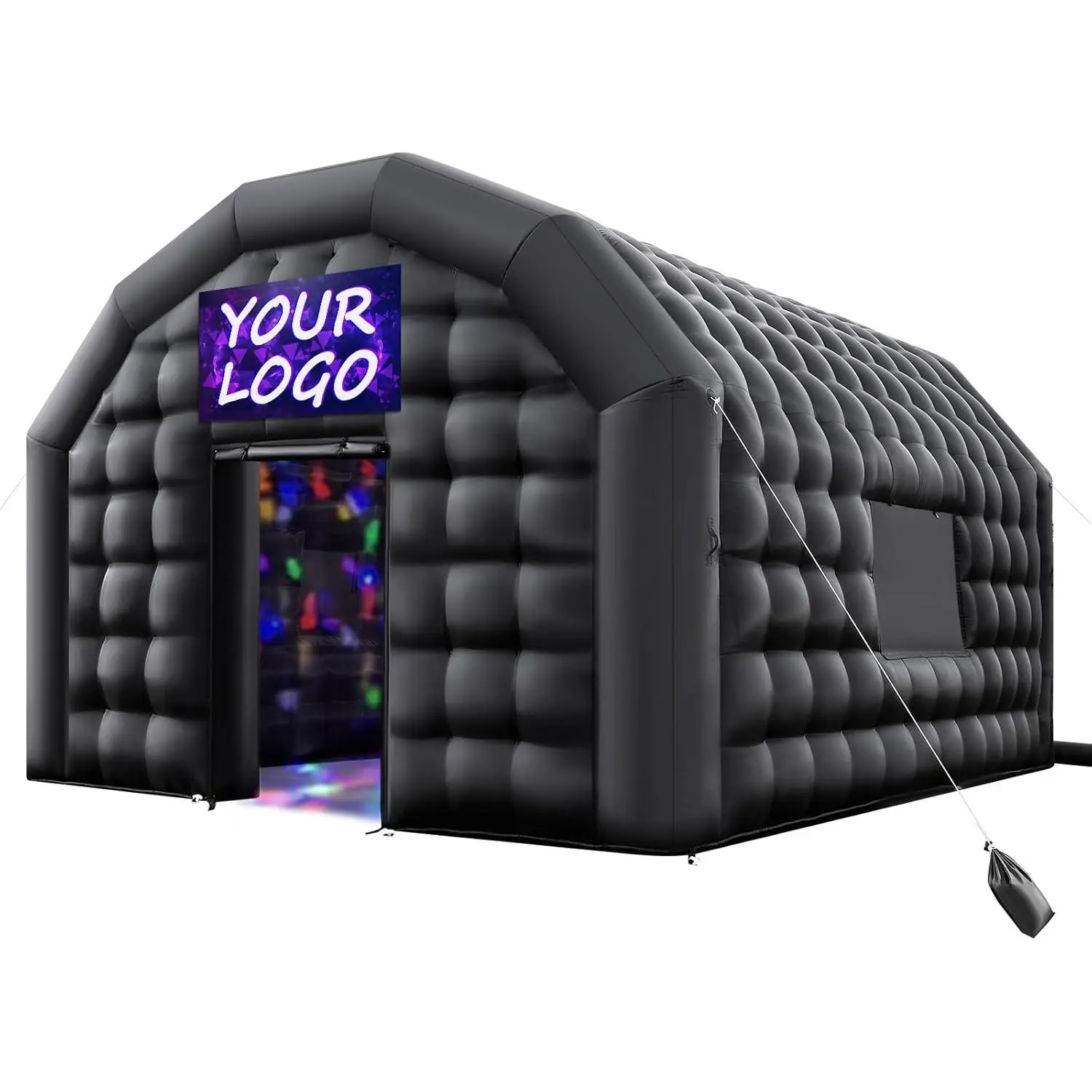 VEVOR 19.7x16.4x12 ft Inflatable Nightclub Air Cube House, User-Friendly Ventilated Party Tent with 680W Fast Inflation Blower, Sandbag, Carry Bag, 2 Windows, Wind-Resistant Stable Setup for Events, Birthday Parties, 19.7 X 16.4 X 12 Ft