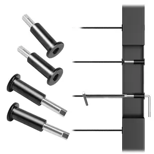 Muzata 10 Pack Invisible Cable Railing Kit for 1/8" Cable Railing System Upgraded Hand Swage Tensioner T316 Stainless Steel Cable Railing Hardware Hidden for 2"x2" Metal Deck Post CB40