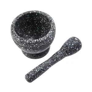 Heavy Duty Unpolished Granite Mortar And Pestle Set Stone Grinder Bowl For Guacamole Salsa Grind And Crush Spices And Nuts To Release Flavor