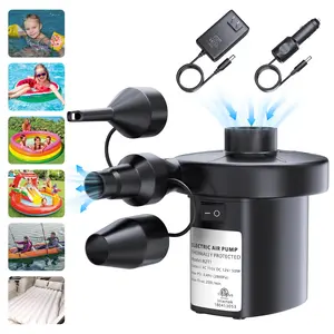 Electric Air Pump For Inflatables   Portable Car Mattress 110v Ac/12v Dc Inflate Deflate With 3 Nozzles Pool Float Inflator Bed Toys Raft Boat Swimming Ring