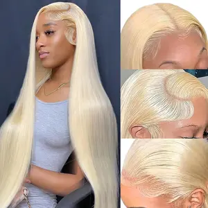 30 Inch 613 13x4 Lace Front Wig Human Hair Blended Hair 200 Density Lace Front Wig Blonde Wig Blended Human Hair Straight Wig Human Hair (613 Blonde Wig)