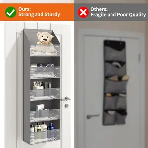 Multi-Functional Over-the-Door Hanging Bag - Large Capacity Storage Organizer for Mother and Baby Supplies, Bathroom, Bedroom, and Closet - Clear Plastic Pockets for Toys, Household Items, and Dorm Essentials - Perfect for Room Décor and Christmas Gifts.