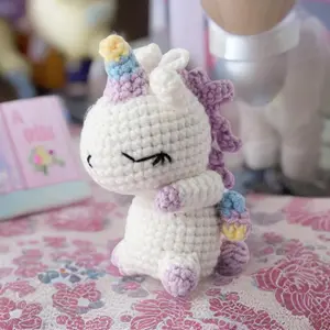 Handmade Finished Crochet Unicorn | Mini Unicorn Plush | Handmade Unicorn Toy | Unicorn Stuffed Animal | Eco-Friendly | Car Ornament Cuddly Doll Gift