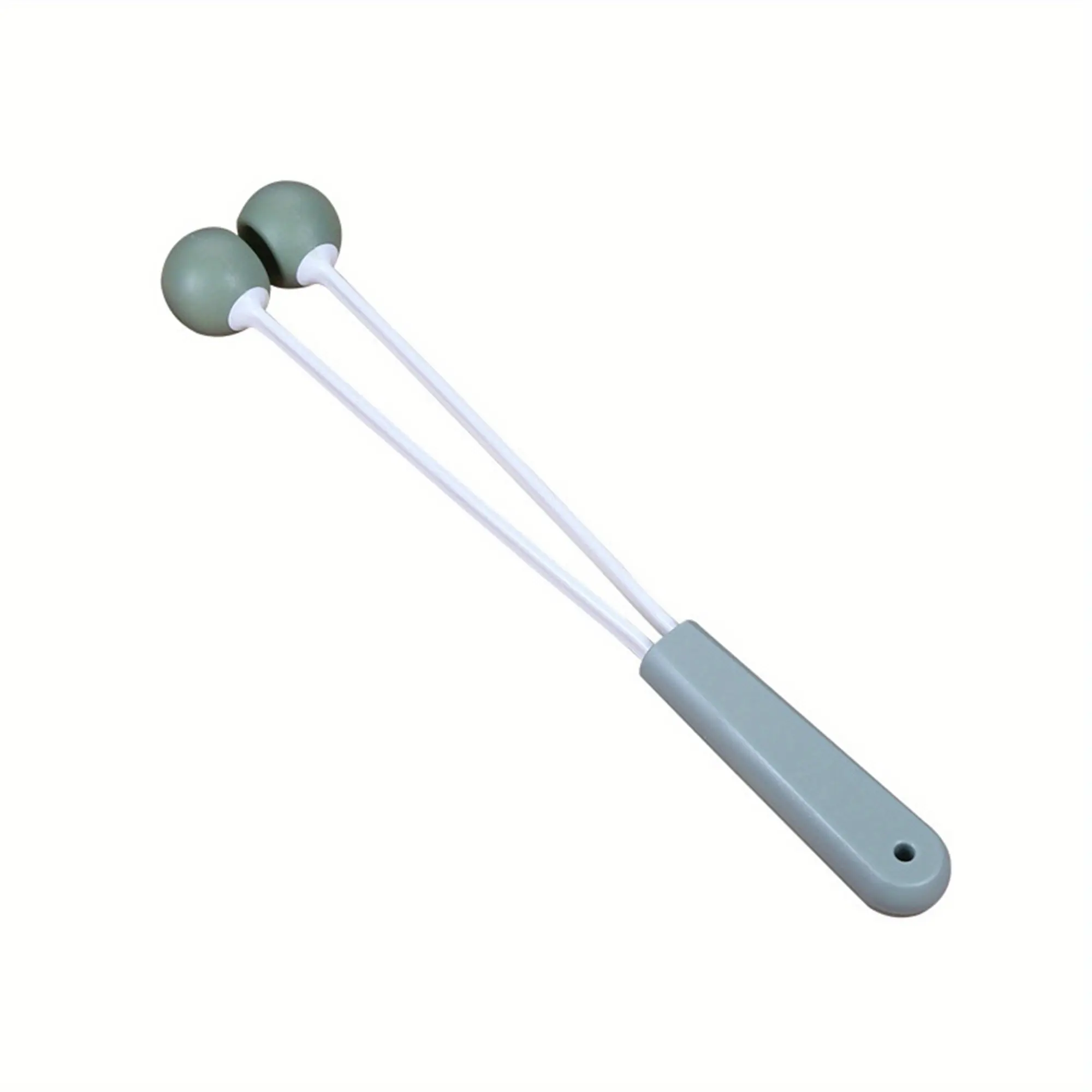 Double Ball Handheld Massage Hammer - Ergonomic Design, Soft Rubber Balls, Lightweight and Easy to Hold, Unisex, Brown with Hanging Hole, Self-Massage Tool |   Lightweight construction
