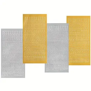 4 Sheets Glitter Letter Stickers, Waterproof Vinyl Alphabet Numbers, Self-Adhesive for Mini Albums Decorations