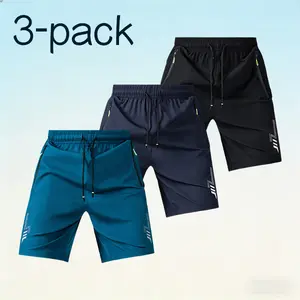 Men’s Ice Silk Quick-Dry Sports Shorts 3-Pack — Three Colors for Fitness, Running, Training, and Casual Wear