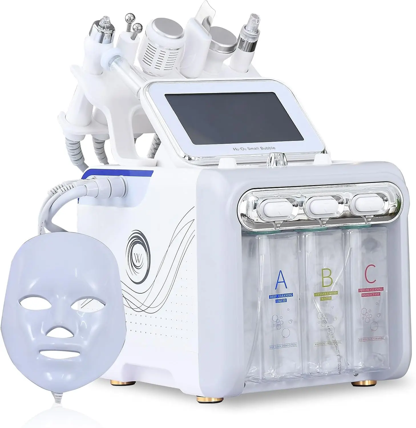 7 in 1 Hydrogen Oxygen Facial Bubble Beauty Skin Cleaning Machine Face ...